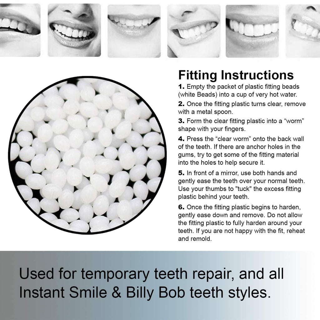 8-Pack Instant Smile Billy Bob Replacement Thermal Fitting Beads for Fake Teeth