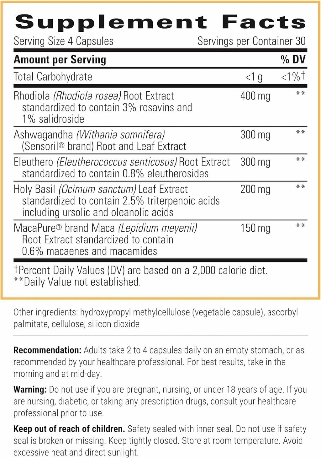 Integrative Therapeutics HPA Adapt – Adaptogenic Stress Support Supplement | Ashwagandha, Rhodiola, Maca | Vegan, Gluten-Free | 240 Capsules