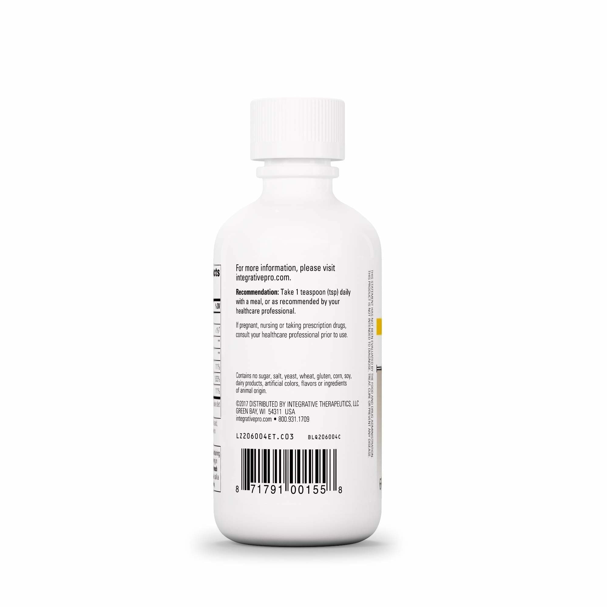 Integrative Therapeutics Liquid Iron with B12 & Folate | Apple Cinnamon | Gluten & Dairy-Free | 6 oz