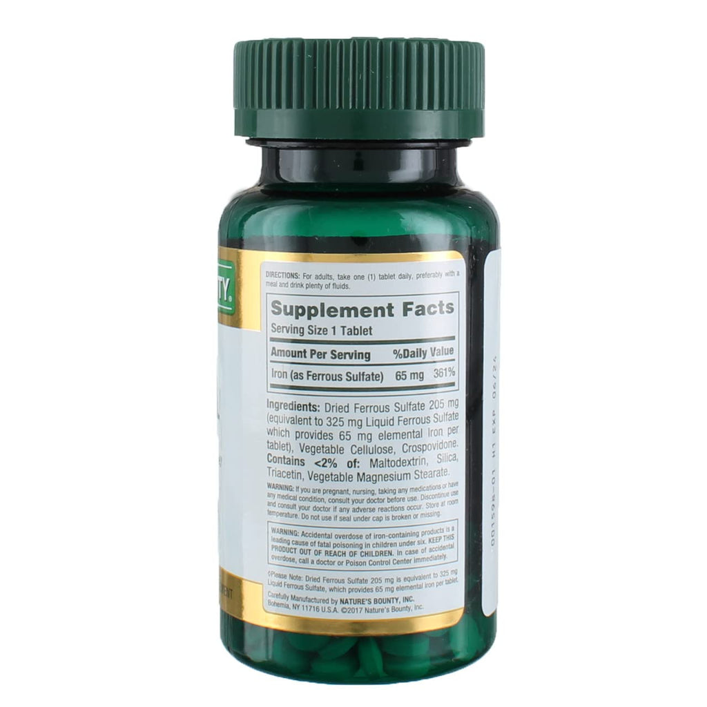Iron 65 mg, 4 Bottles (100 Count) | High-Potency Iron Supplement