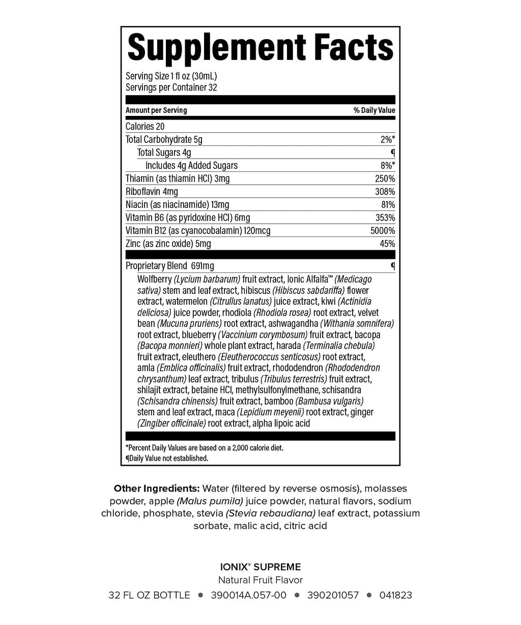 Isagenix Ionix Supreme – Natural Fruit Flavor, 32 oz | Stress Support with B Vitamins