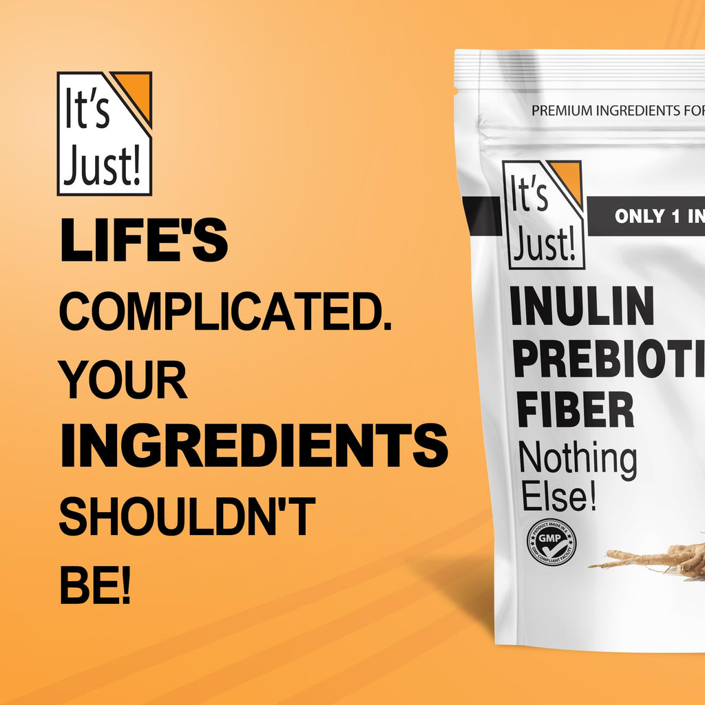 It's Just! Inulin Prebiotic Fiber – Gut Health, Water-Soluble Chicory Root (Vegan/Keto)