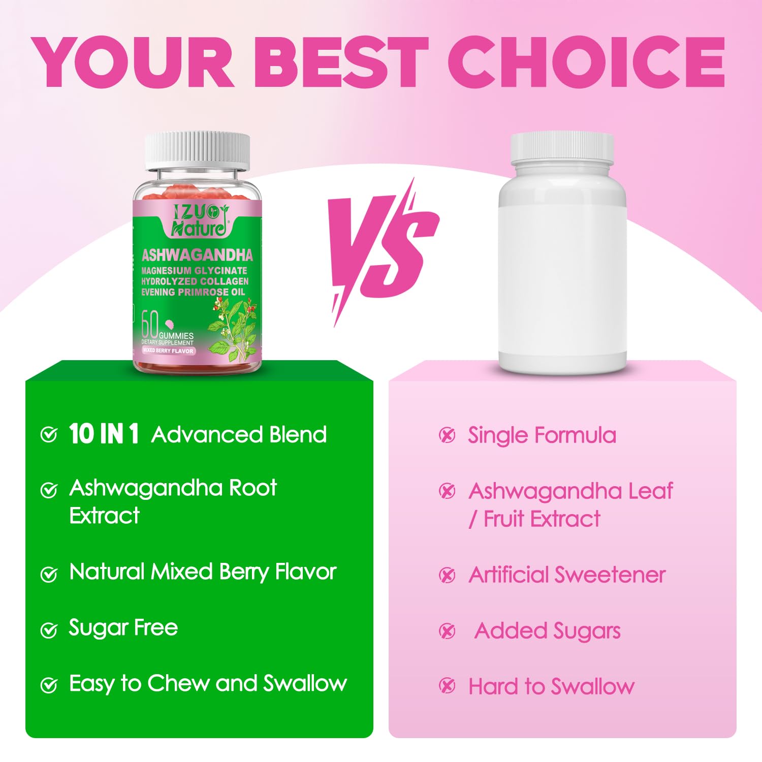 IZUO NATURE Ashwagandha Gummies for Women – Stress Relief