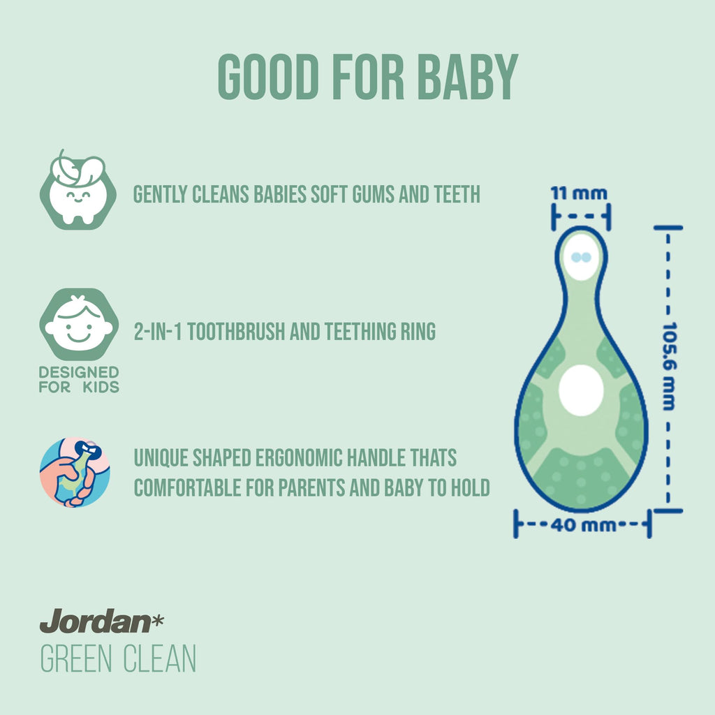 Jordan Green Clean Toddler Toothbrush – Pack of 3 (Step 1, 0-2 Years)