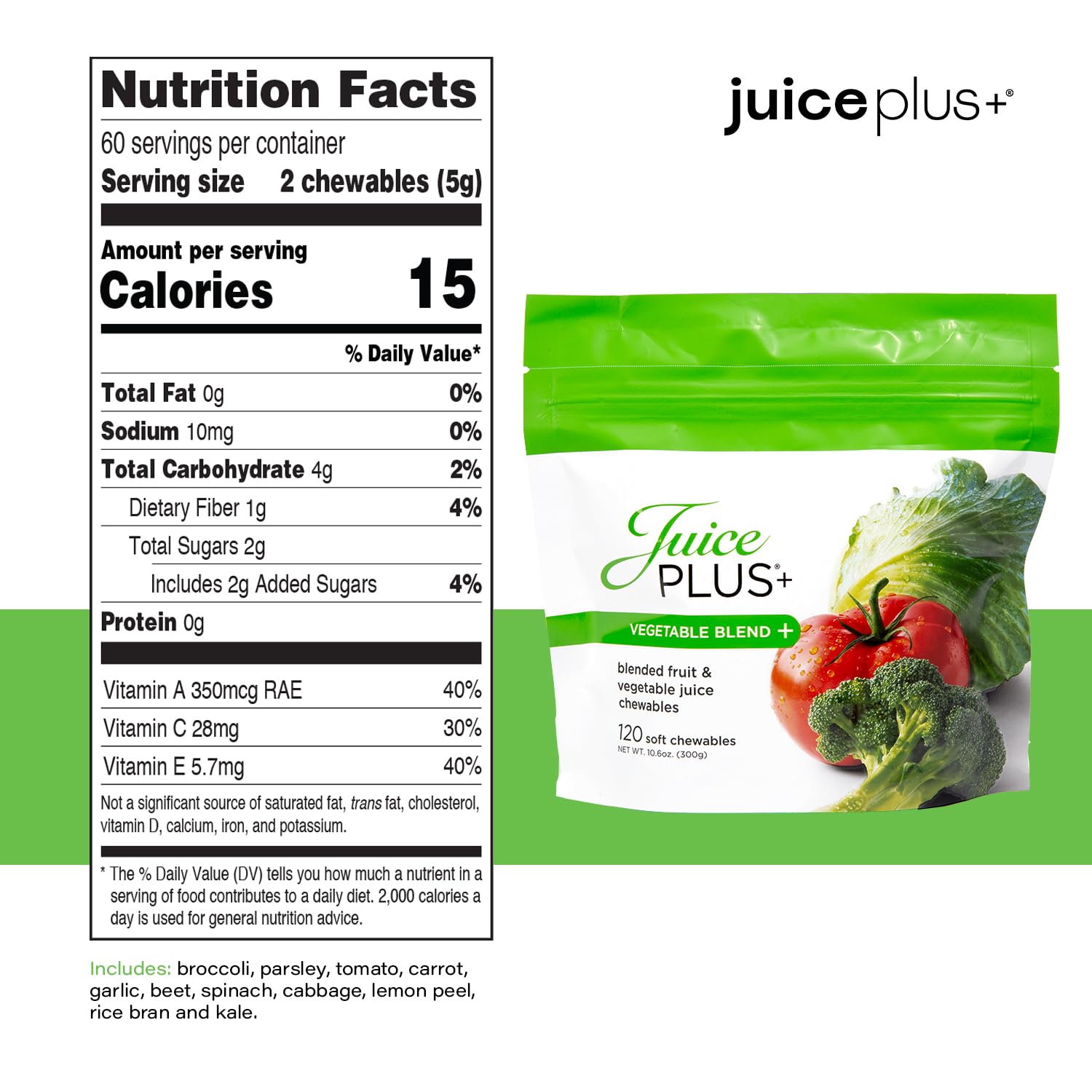 Juice Plus+ Fruit & Vegetable Blend Soft Chews – Vegan Gummies for Adults & Kids