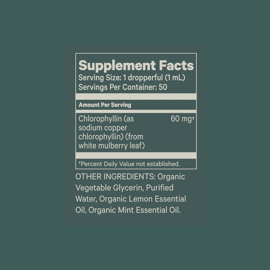 Juna Chlorophyll Liquid Drops – 3X Potency Detox, Energy & Internal Deodorant (Mint-Lemon Flavor)