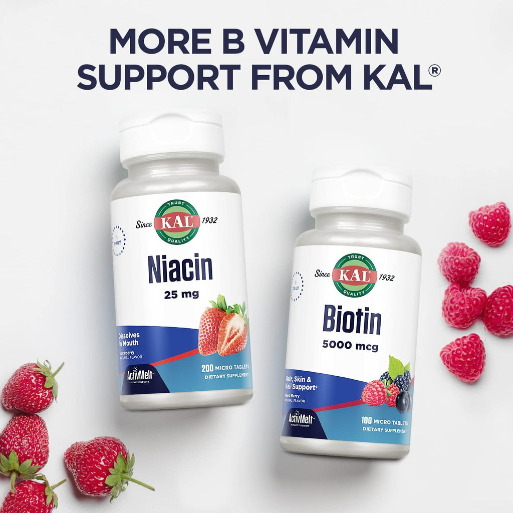 KAL Vitamin B-6 B-12 Folic DropIns – Berry Liquid B-Complex, 59 Servings, 2 oz