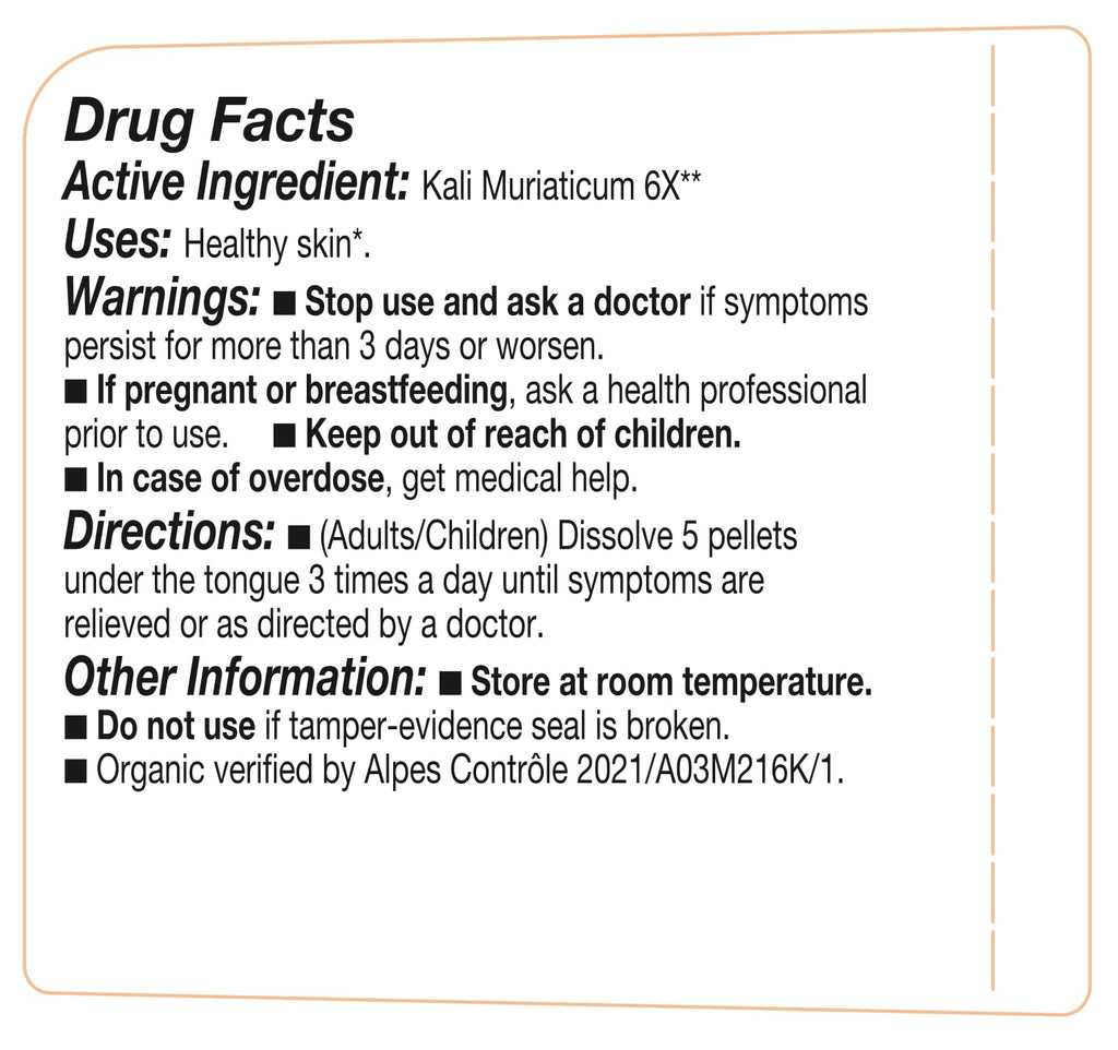 Kali Muriaticum - OLLOIS - Organic & Vegan, Kosher certified, Cell Salt #5 (approx. 80 pellets)