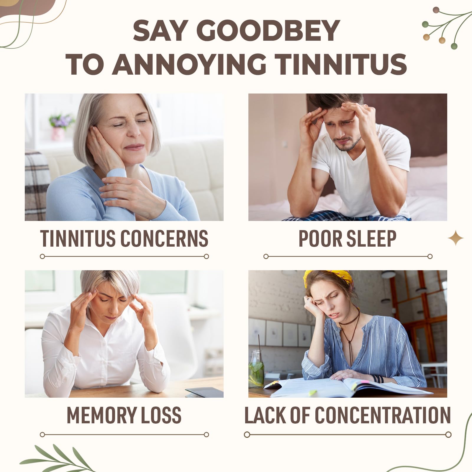 Kanacoufce 1500MG Tinnitus for Ringing Ears, Tinnitus Supplemen, 60 Capsules