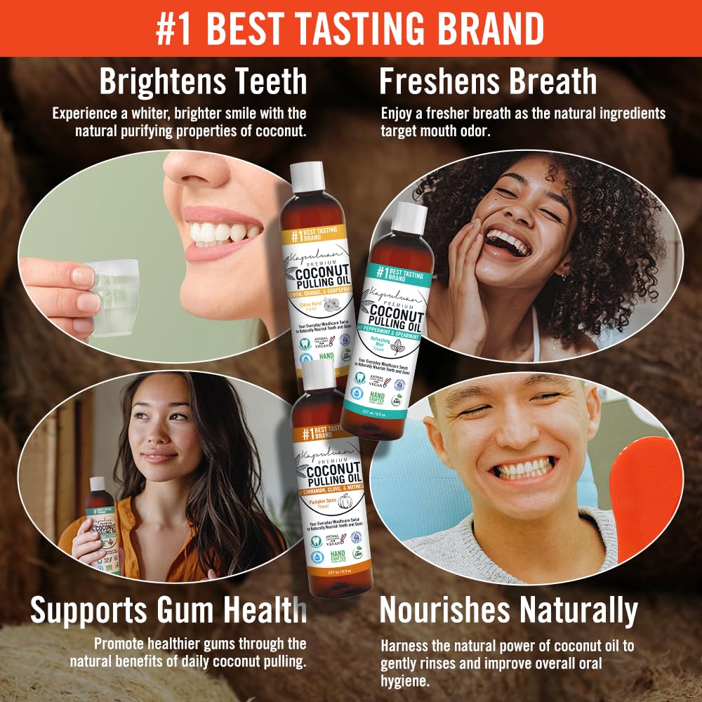 Kapuluan Coconut Oil Pulling for Teeth & Gums – Pure Ayurvedic Mouthwash with Rosemary, Thyme & Tea Tree