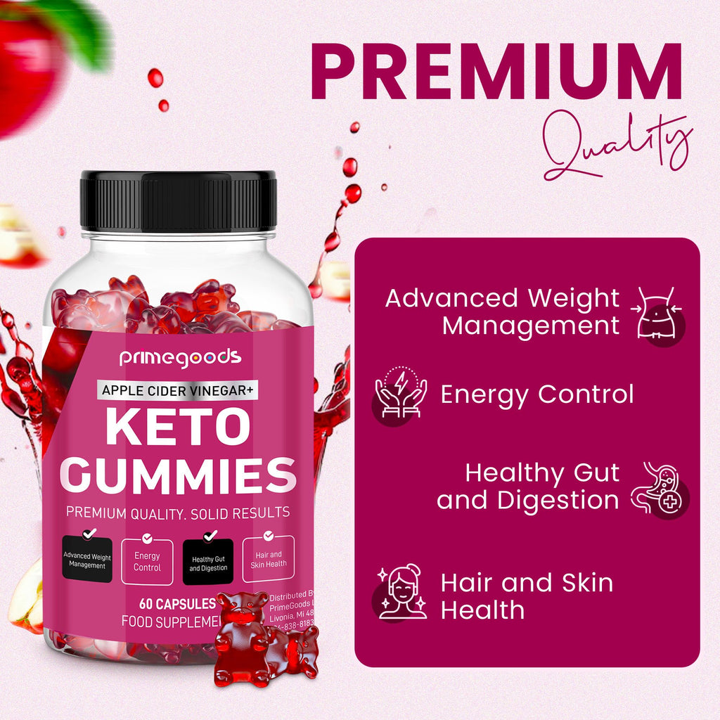 Keto ACV Gummies 1000mg – Apple Cider Vinegar with B6 & B12 for Weight Loss