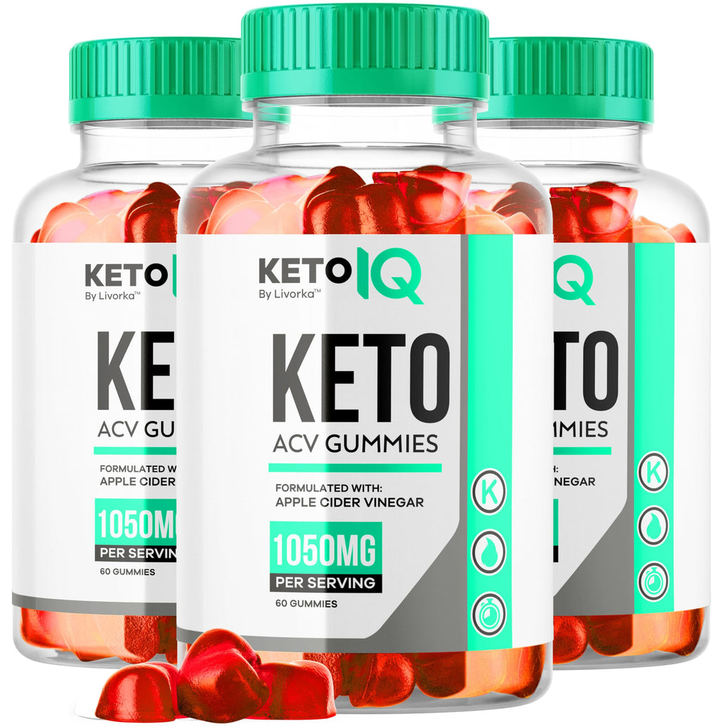 (3 Pack) Keto IQ ACV Gummies – Premium All-Natural Apple Cider Vinegar Formula, 180 Gummies