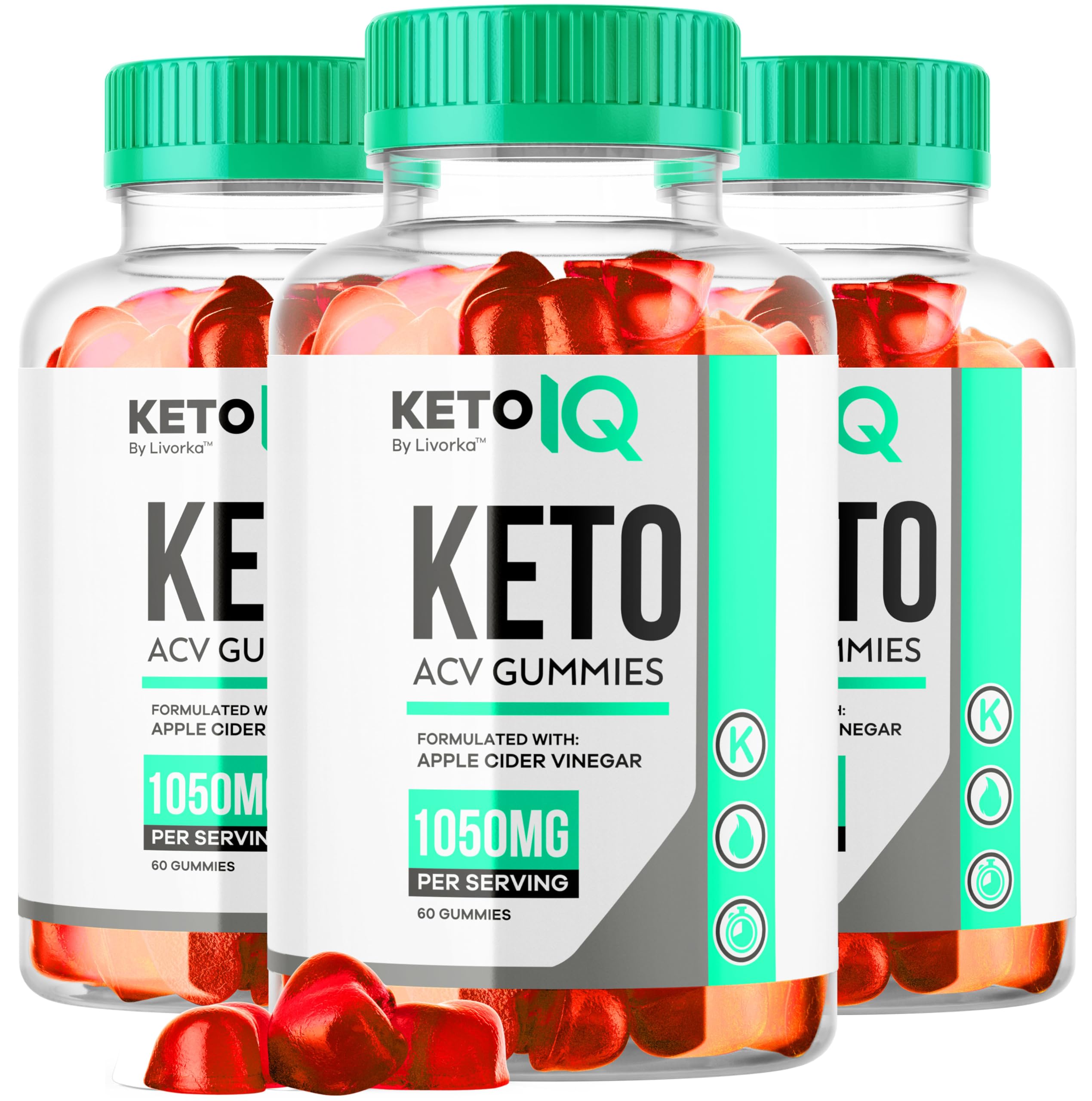 (3 Pack) Keto IQ ACV Gummies – Premium All-Natural Apple Cider Vinegar Formula, 180 Gummies