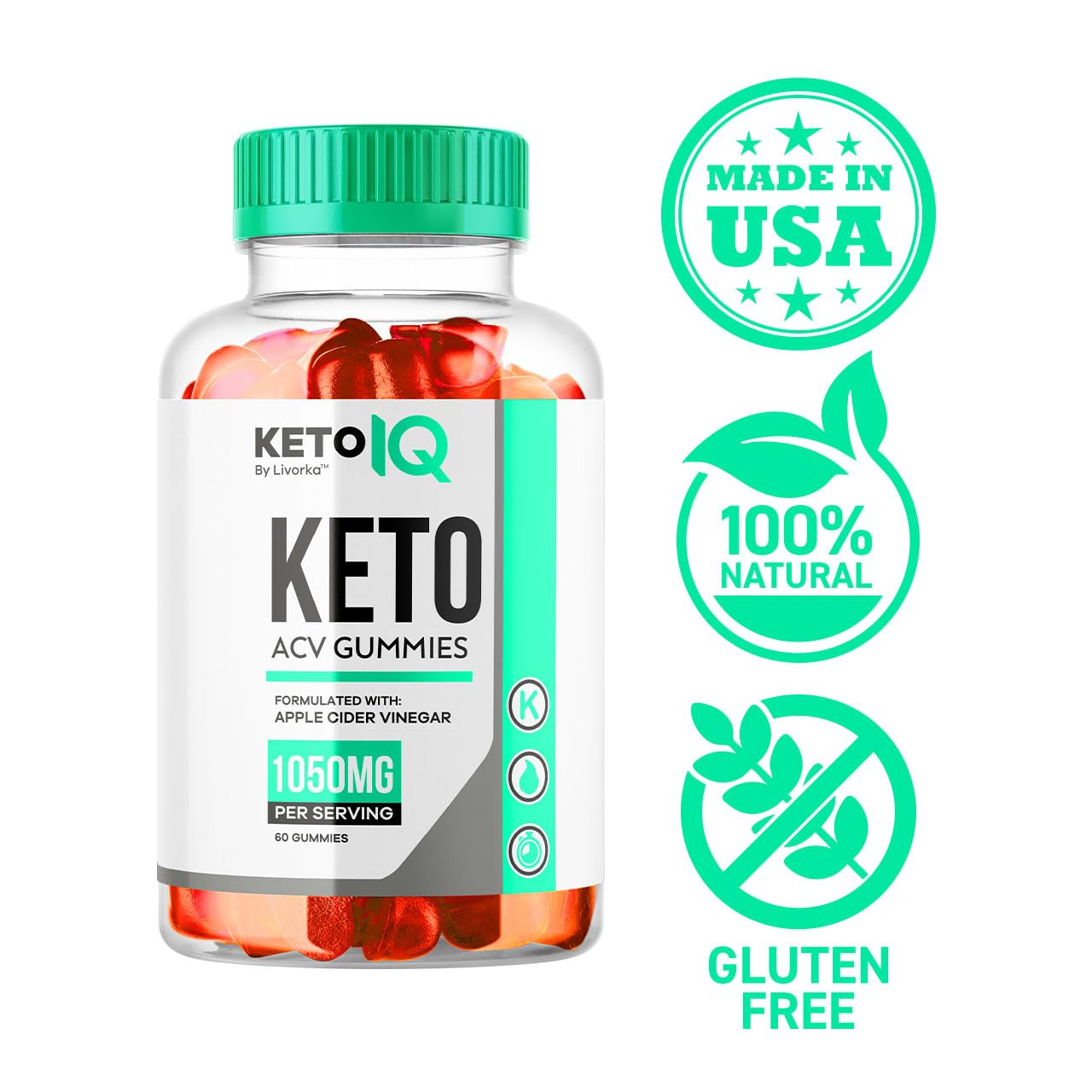 (3 Pack) Keto IQ ACV Gummies – Premium All-Natural Apple Cider Vinegar Formula, 180 Gummies