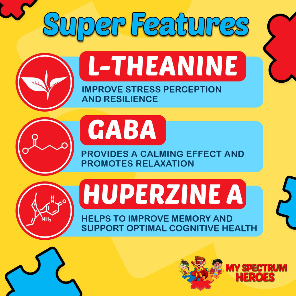 Calm & Focus Drops – Brain Support with L-theanine, GABA | My Spectrum Heroes
