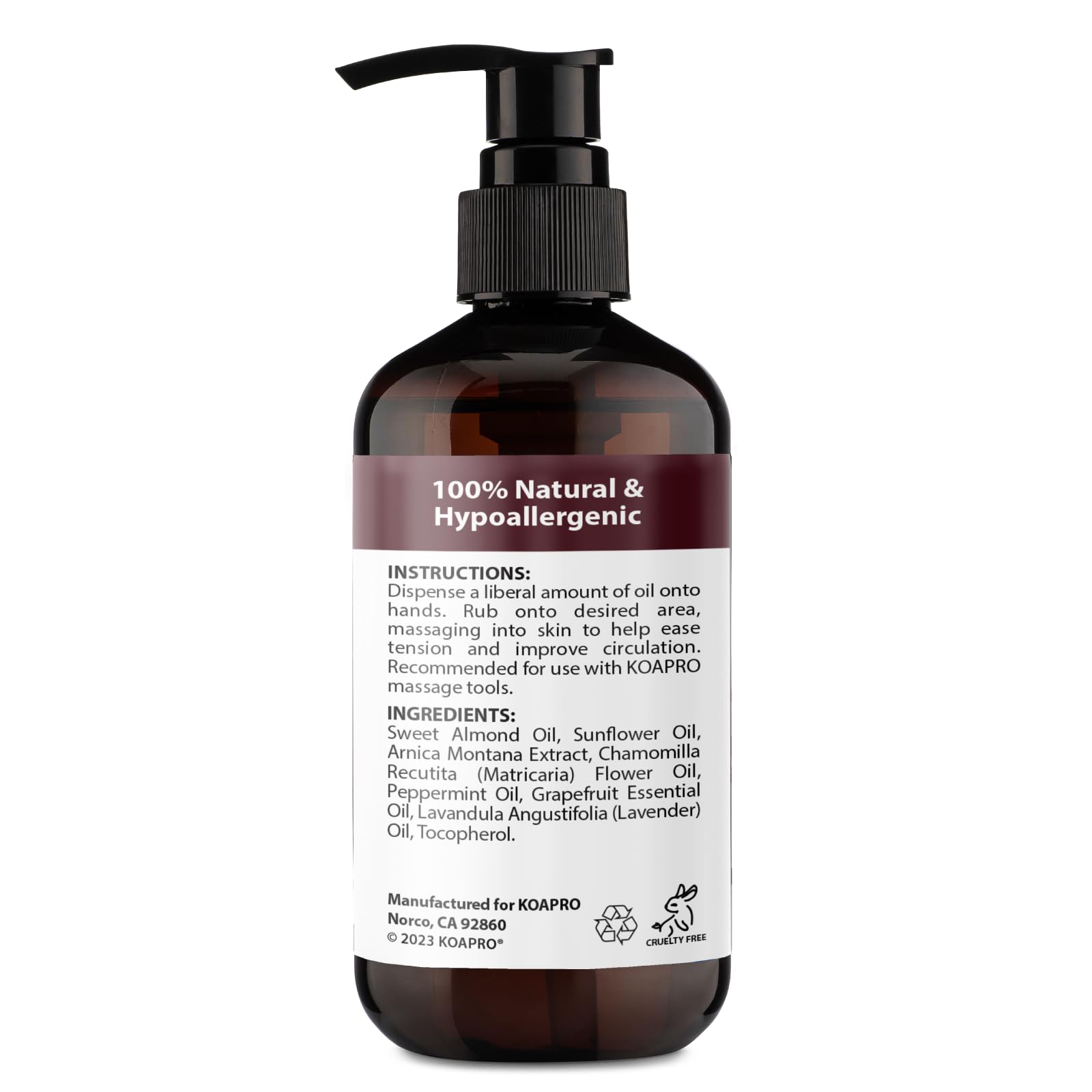 KOAPRO Arnica Massage Oil with Lavender – Pain Relief & Anti-Cellulite (8 oz)