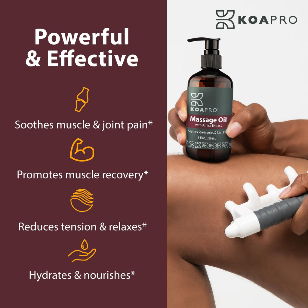 KOAPRO Arnica Sore Muscle Massage Oil – Post-Workout Relief, Anti-Cellulite & Deep Tissue Therapy (3 Pack)