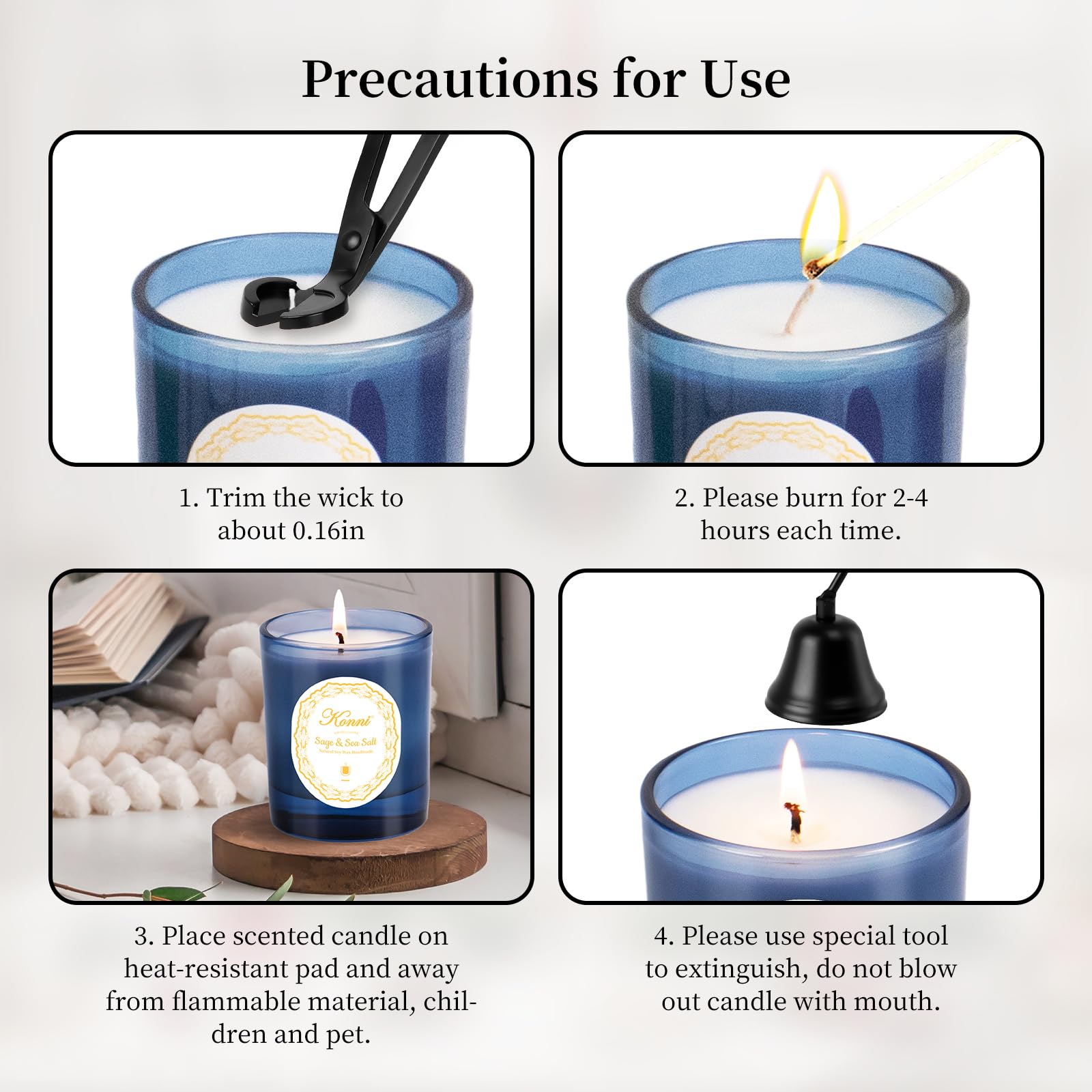KONNI Scented Candles - Aromatherapy Candle, 7.4oz Natural Soy Wax Jar, 40-Hour Burn, French Pear
