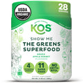 KOS Organic Super Greens Powder – Apple Flavor, Erythritol Free, 28 Servings
