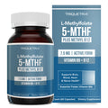 L Methylfolate 7.5mg + Methyl B12 (5-MTHF) - MTHFR Supplement - Bloodstream Ready Folate + B12 Cofactor - 60 Capsules