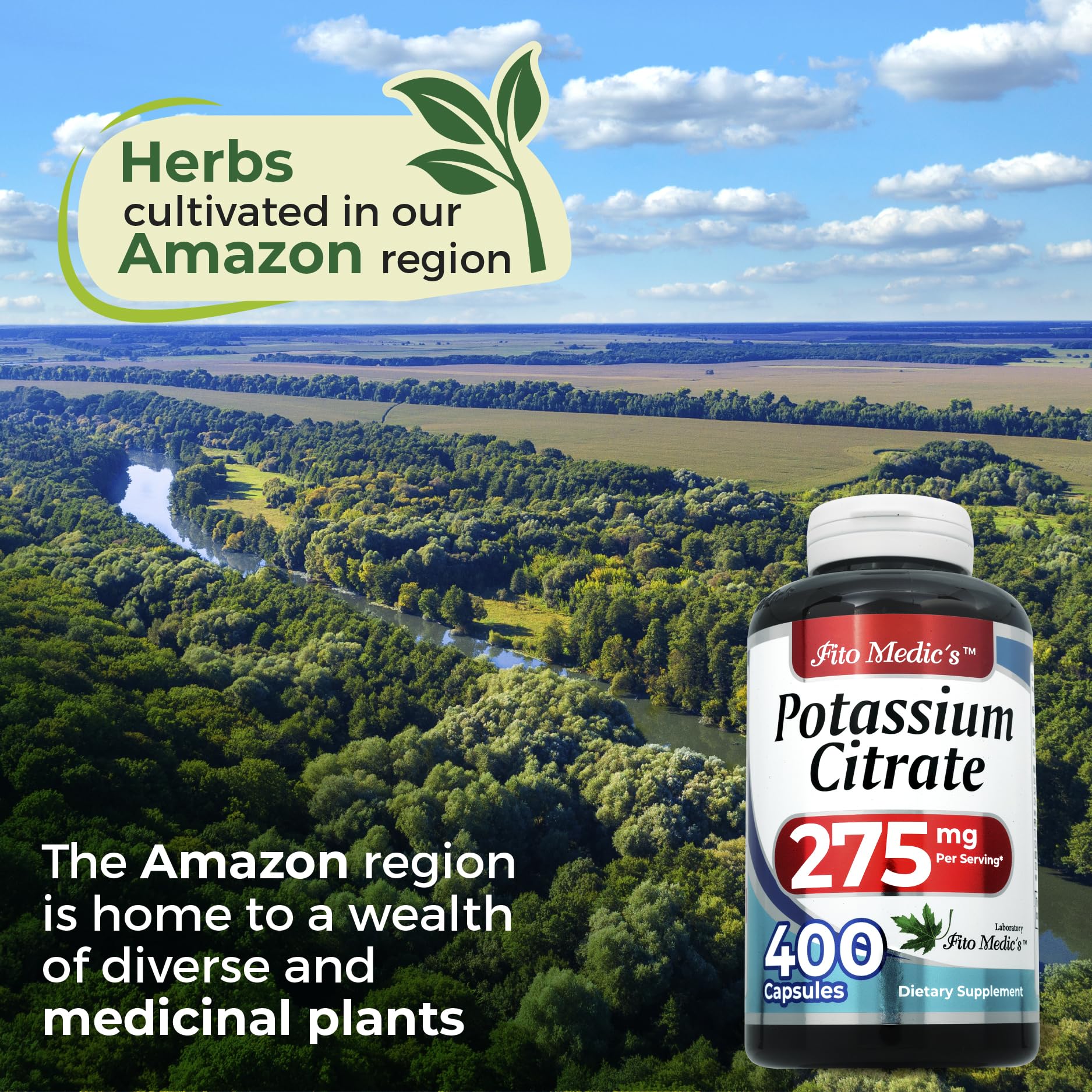Lab Potassium Citrate 400 Capsules – 275 mg | Ultra High Absorption Potassium Supplement