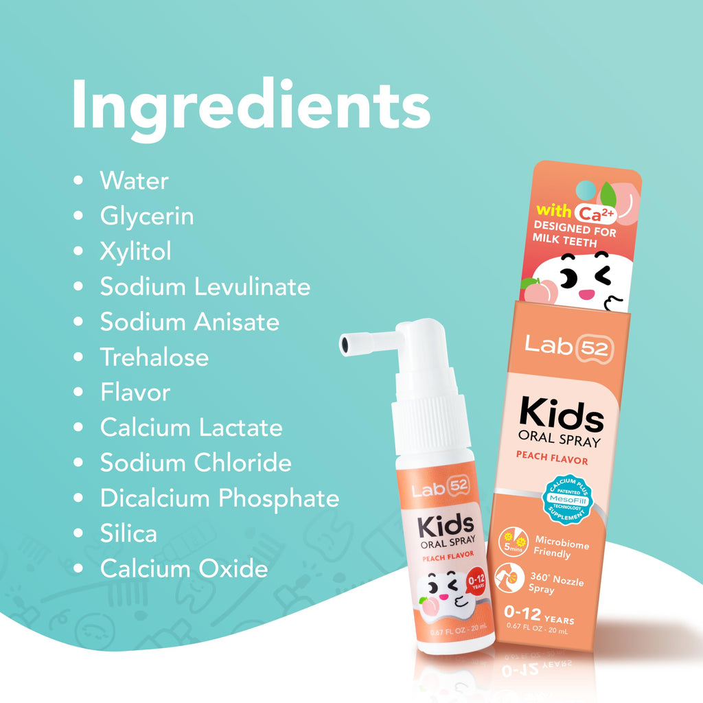 LAB52 Kids Oral Spray Gift Box – Fluoride Free, Xylitol Grape (3 Packs)