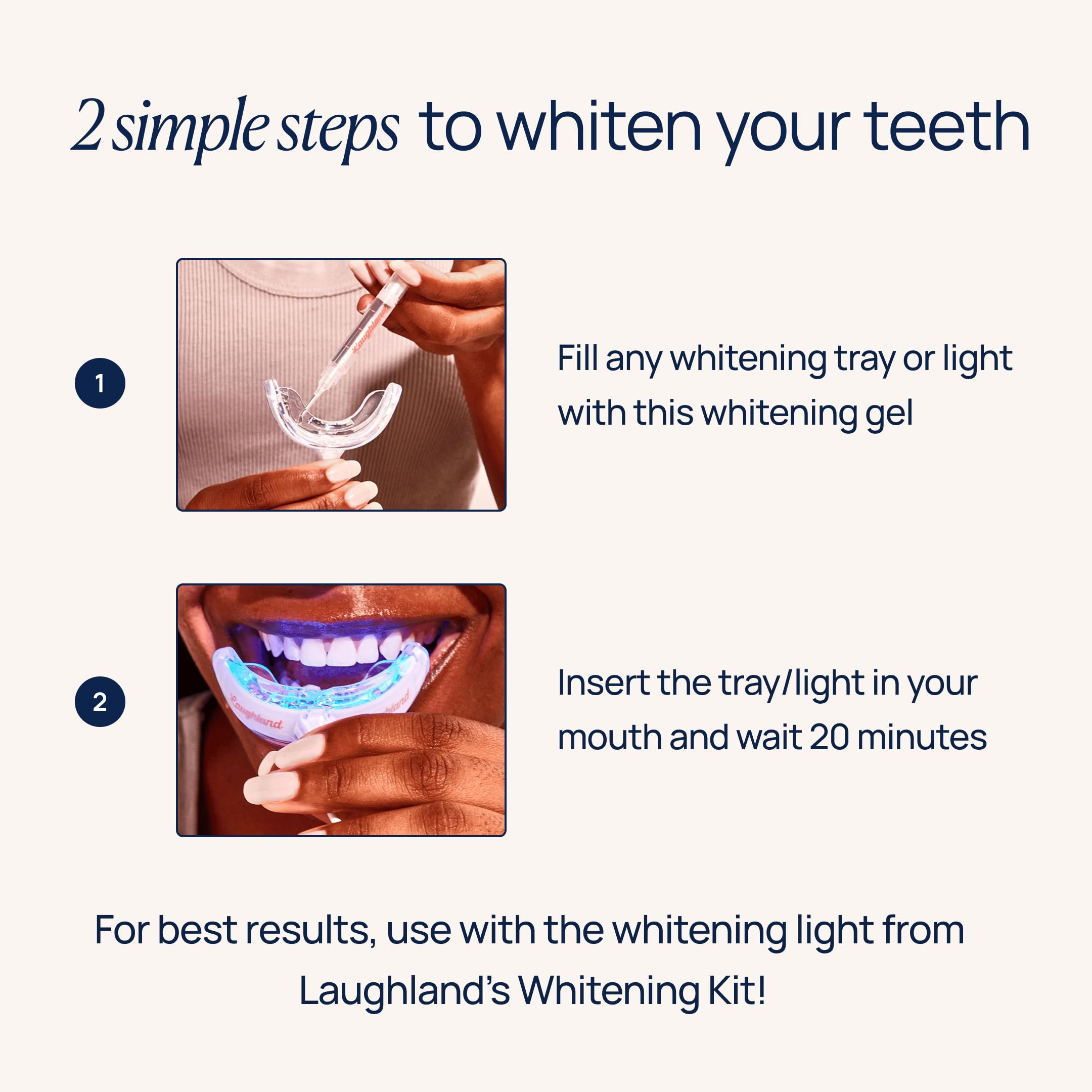 Laughland Original Teeth Whitening Gel 3 Pack - 6 Treatments, Mint, 8% Hydrogen Peroxide