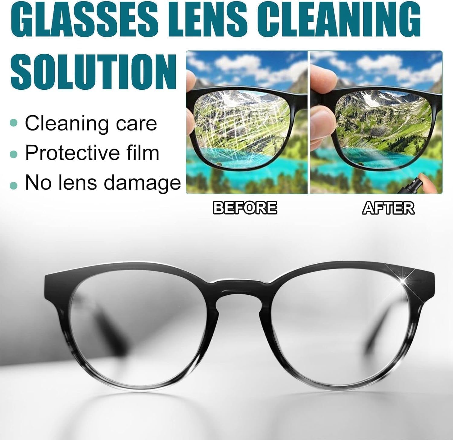 LELLURE 2PCS Lens Scratch Remover 100ml – Eyeglasses Scratch Repair Spray for Travel