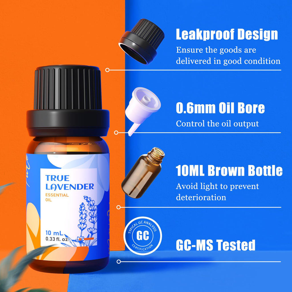 HIQILI Essential Oils for Diffusers for Home – Beginner Kit Gift Set (6x10ml)
