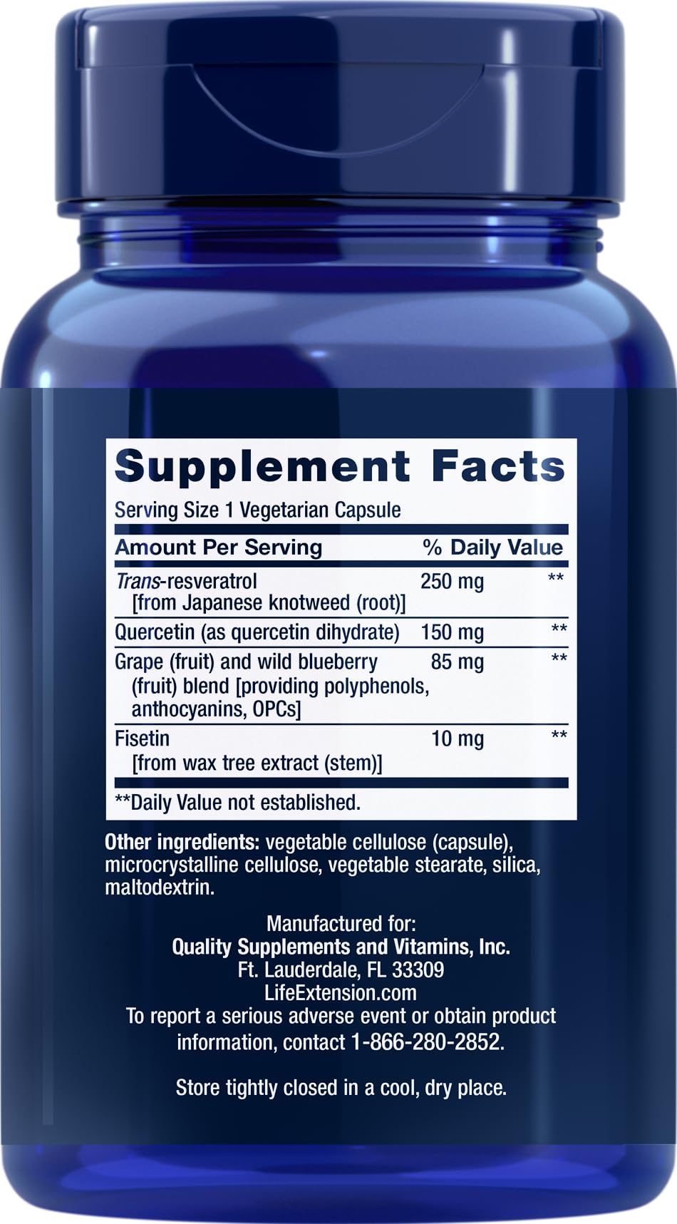 Life Extension Optimized Resveratrol – 90 Veg Capsules | Youthful Gene Expression & Mitochondrial Support