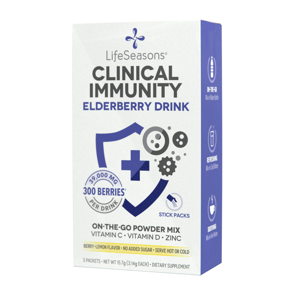 LifeSeasons Clinical Immunity Elderberry Drink Mix – Immunity Booster (5 Pack)