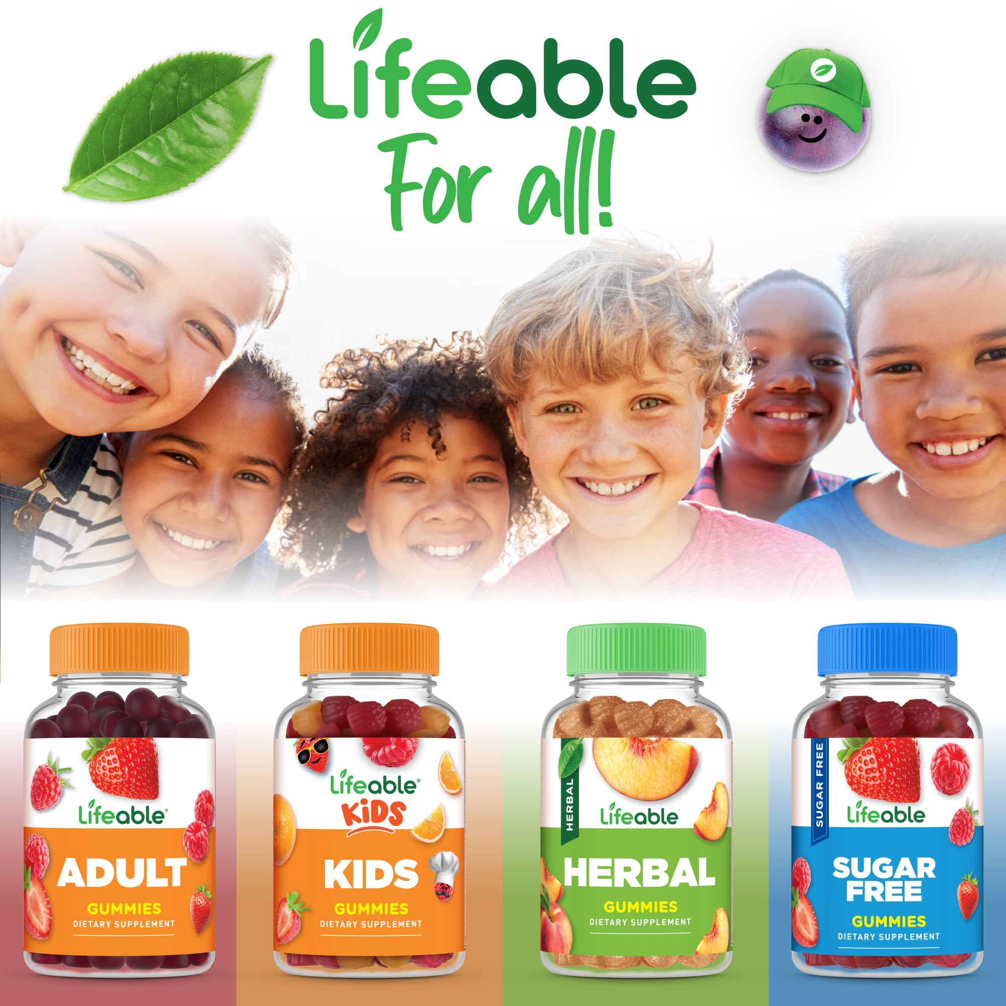 Lifeable Vitamin B6 Gummies for Kids – 50 mg per Gummy, 60 Gummies (2 Pack) – Vegan, Non-GMO, Gluten Free