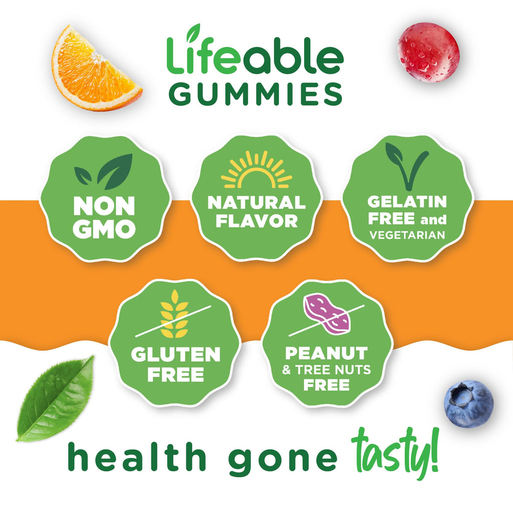 Lifeable Women's Multivitamin Gummy – A, C, D, E, B Vitamins, Iodine, Zinc | 90 Gummies