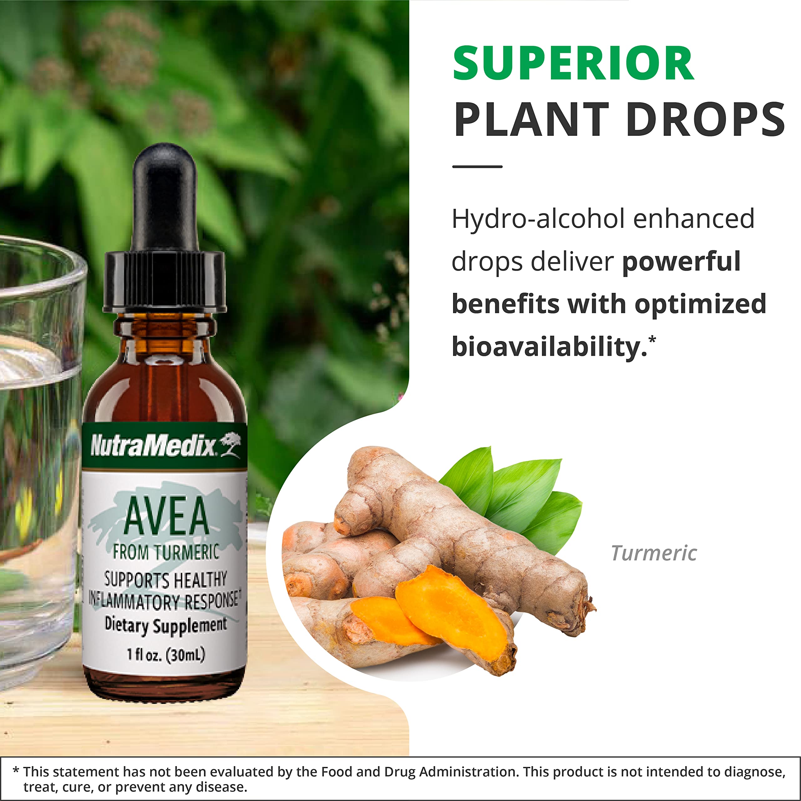 NutraMedix Avea Turmeric Extract | Liquid Turmeric Drops for Stress & Mood Support