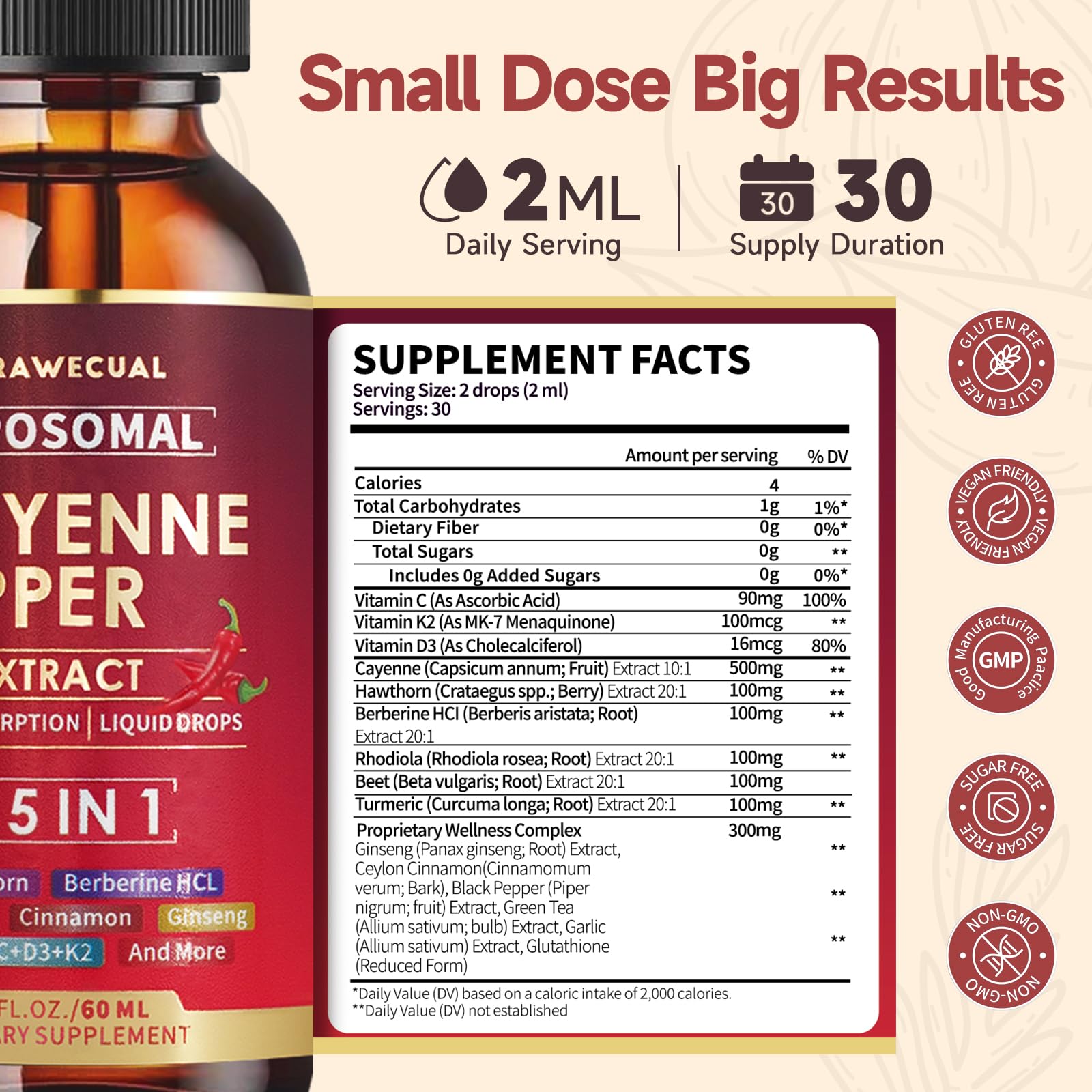 Liposomal Cayenne Pepper Drops – 2 Pack (120ml) | Digestion & Circulatory Support