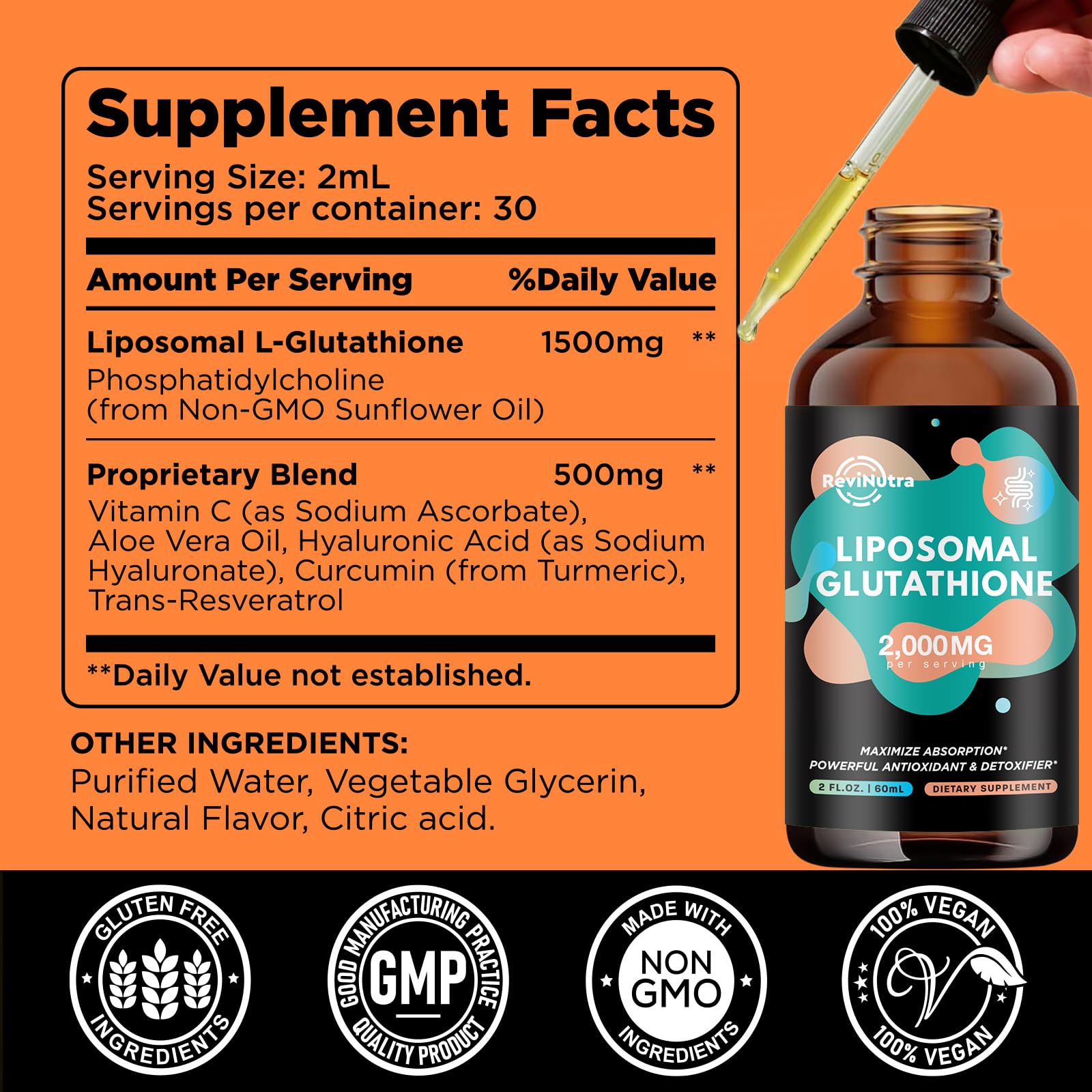 Liposomal Glutathione 2000mg Liquid Drops – Immune & Skin Health