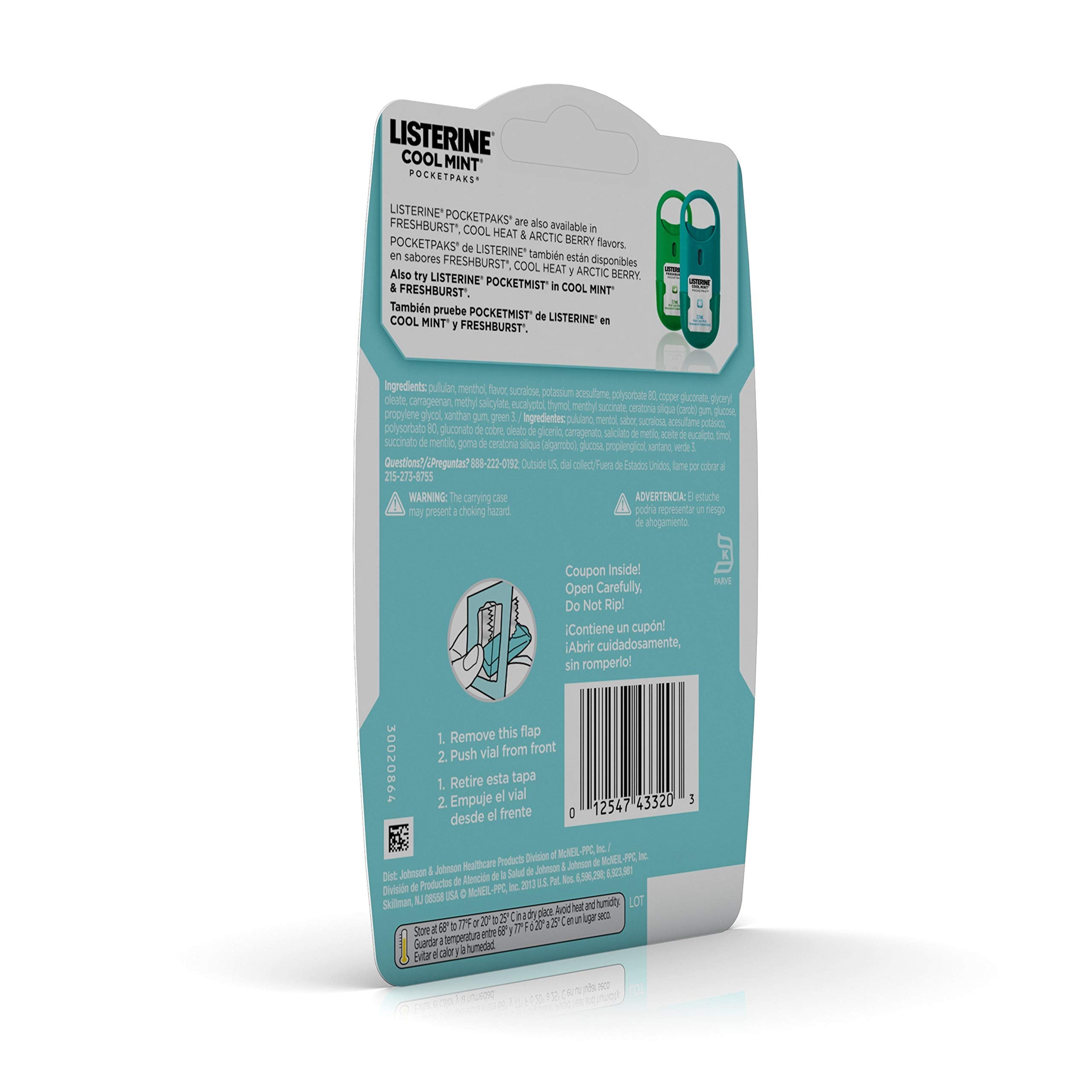 Listerine Pocketpaks Breath Strips – Cool Mint, 72 Count (Pack of 1)