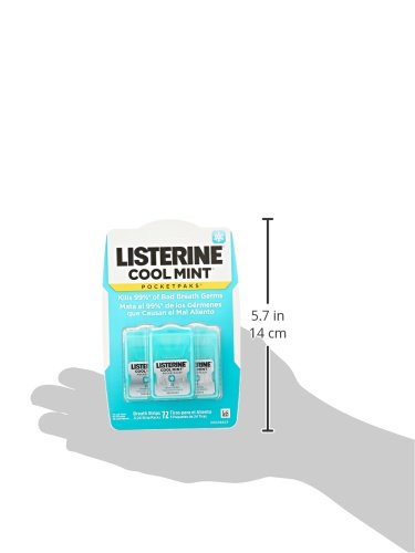 Listerine Pocketpaks Breath Strips – Cool Mint, 72 Count (Pack of 1)