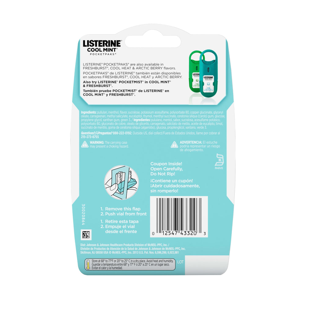 Listerine Cool Mint PocketPaks Breath Strips – On-The-Go Freshness (Pack of 6)