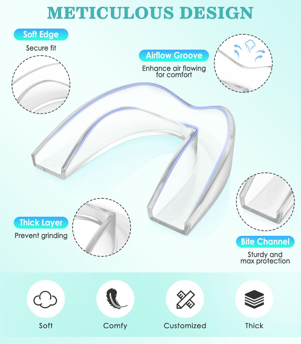 Litlcutie Mouth Guard for Teeth Grinding | Night Guard EVA Material | Small 4-Pack Transparent