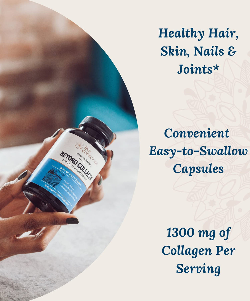 Live Conscious Beyond Collagen – Multi Collagen Capsules I–X with Biotin & Vitamin C (90 Capsules)