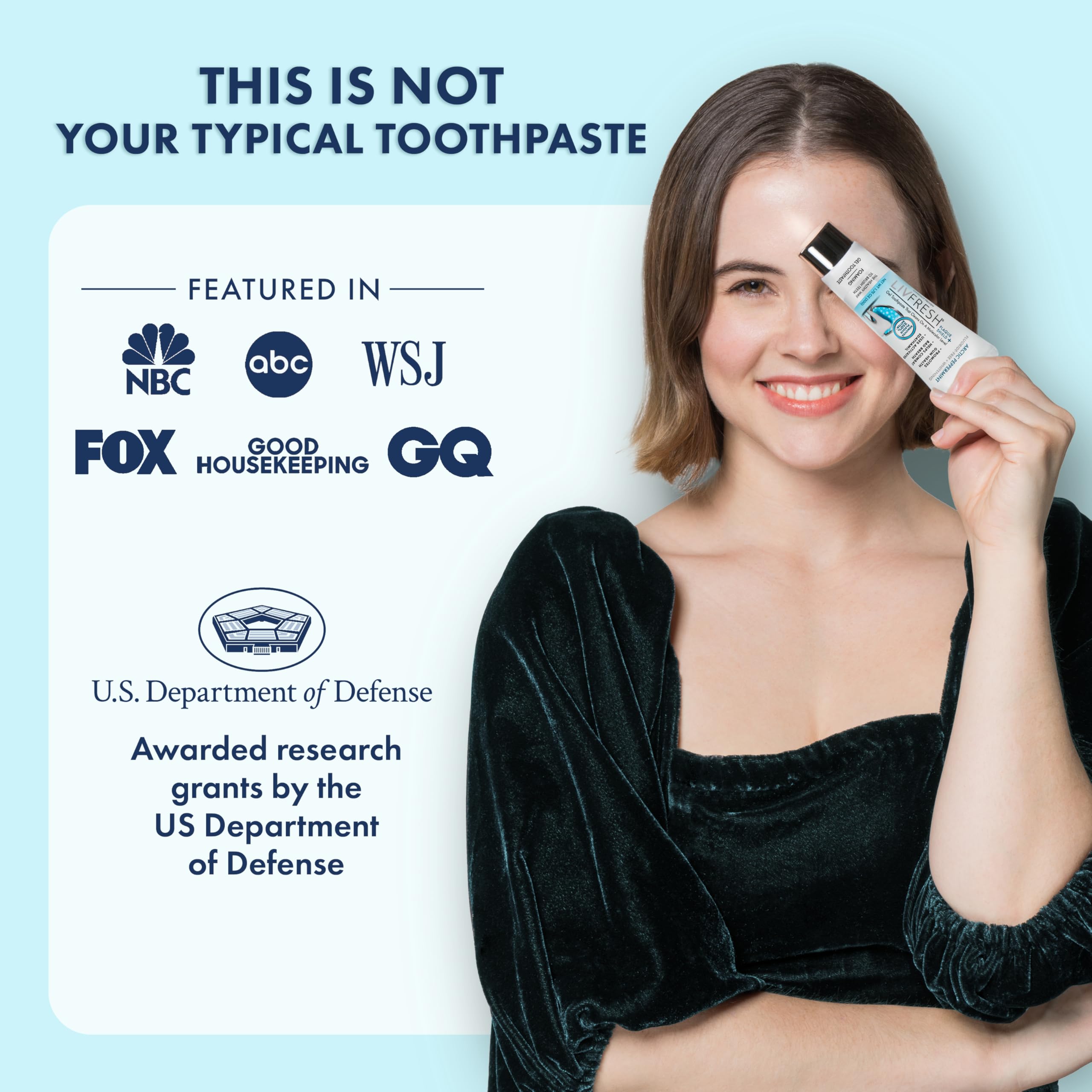 LIVFRESH Toothpaste Gel, Clinically Proven to Remove Plaque 250% Better, Improves Gum Health 190% Better, Reduces Tartar Buildup, Fights Bad Breath, Lasting Cooling Effect, SLS Free, Arctic Peppermint
