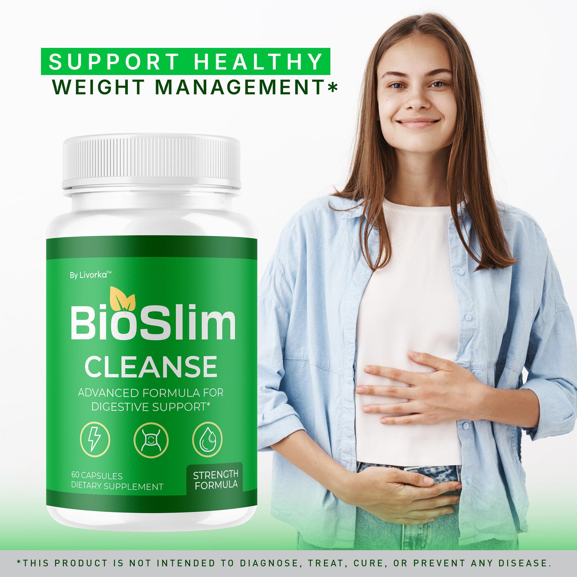 LIVORKA BioSlim Cleanse Capsules (2 Pack) Digestive Support & Wellness