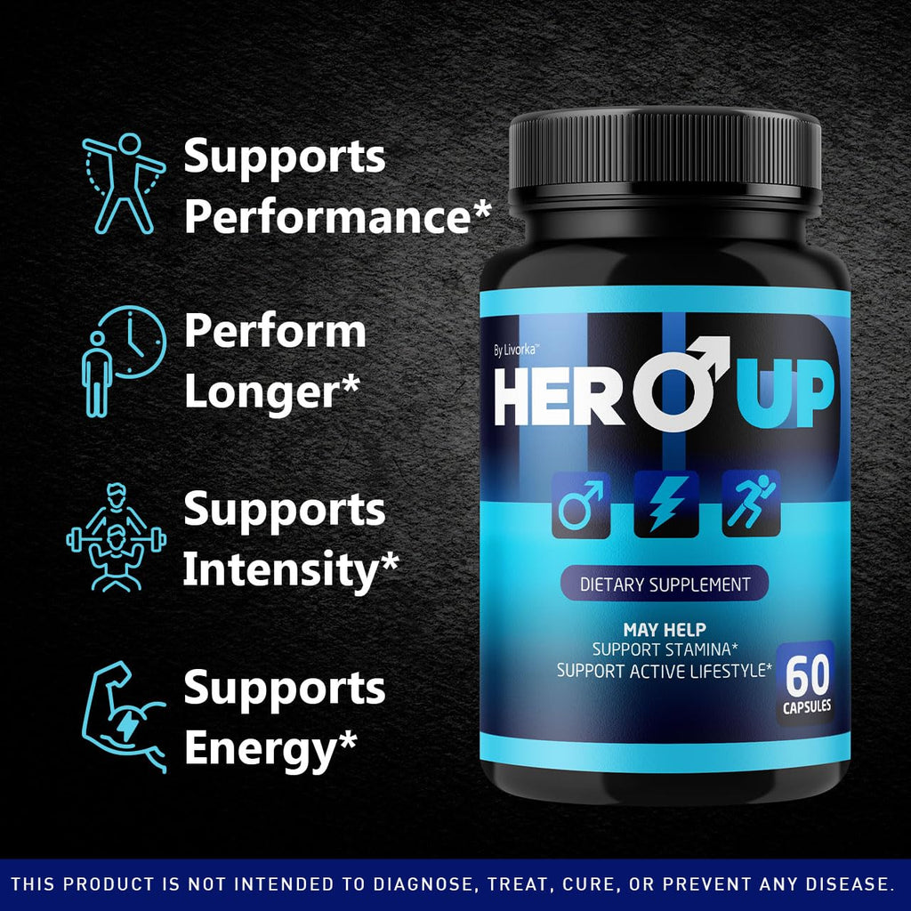 LIVORKA Hero Up Capsules for Men | Energy & Vitality Support (60 Caps)