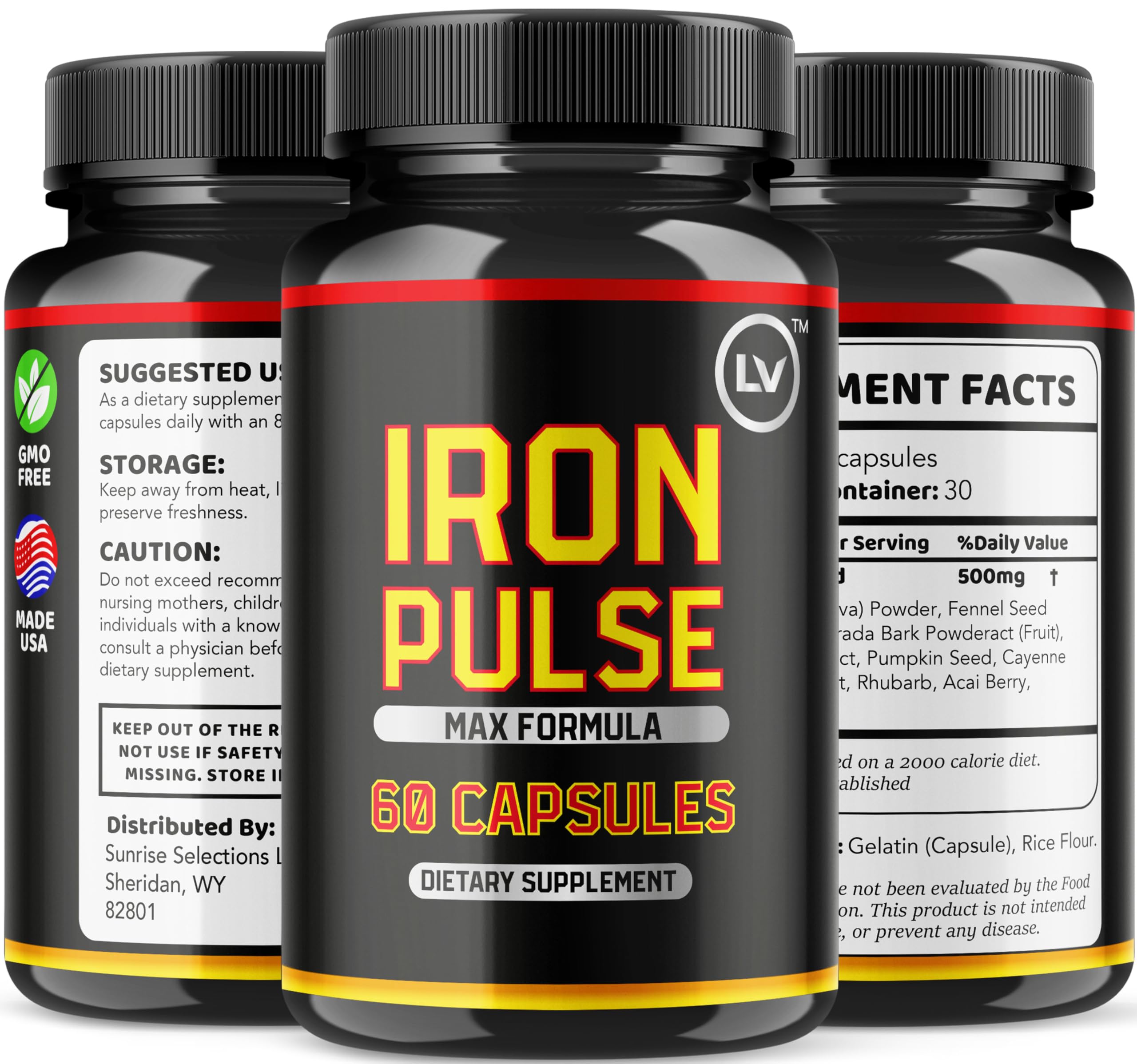 LIVORKA IronPulse Capsules (3 Pack) – IronPulse Max Formula, 180 Capsules