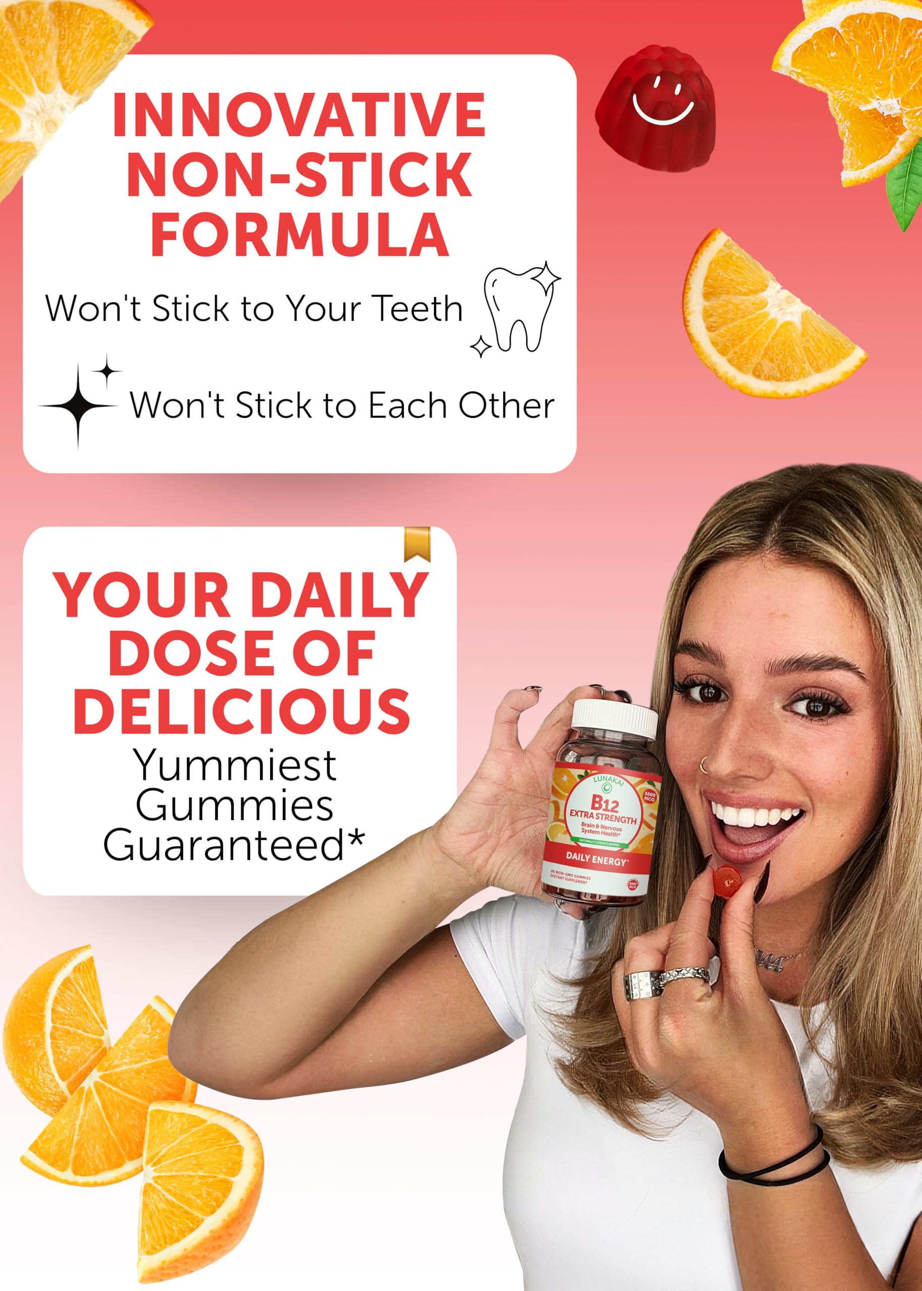 Lunakai Vitamin B12 & Women's Multivitamin Gummies Bundle - 3000mcg Methylcobalamin, 16 Essential Vitamins, 30 Days