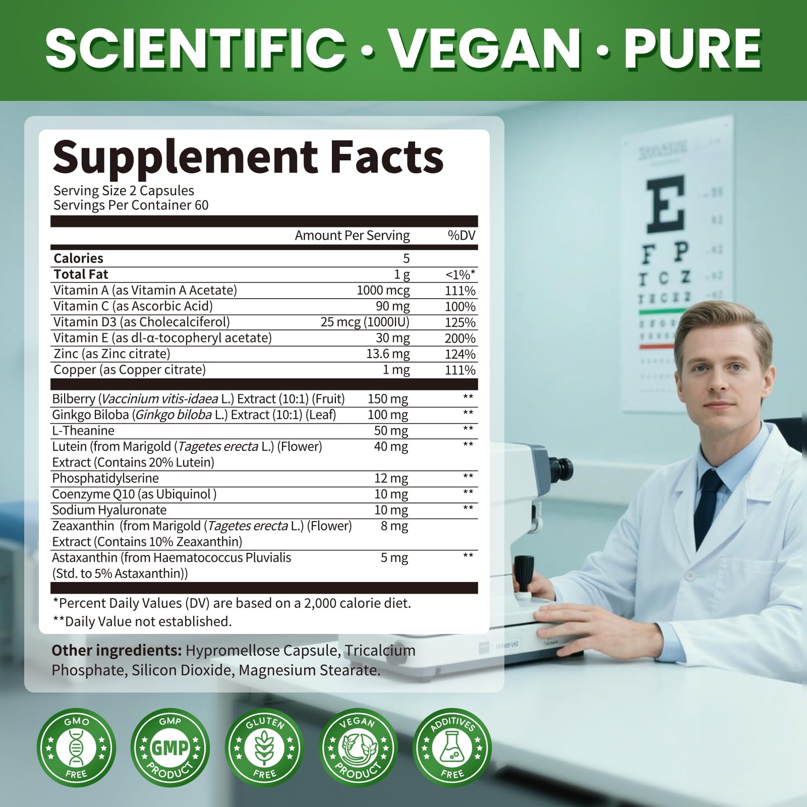 Lutein & Zeaxanthin Supplements - AREDS 2 Eye Vitamins | 120 Capsules
