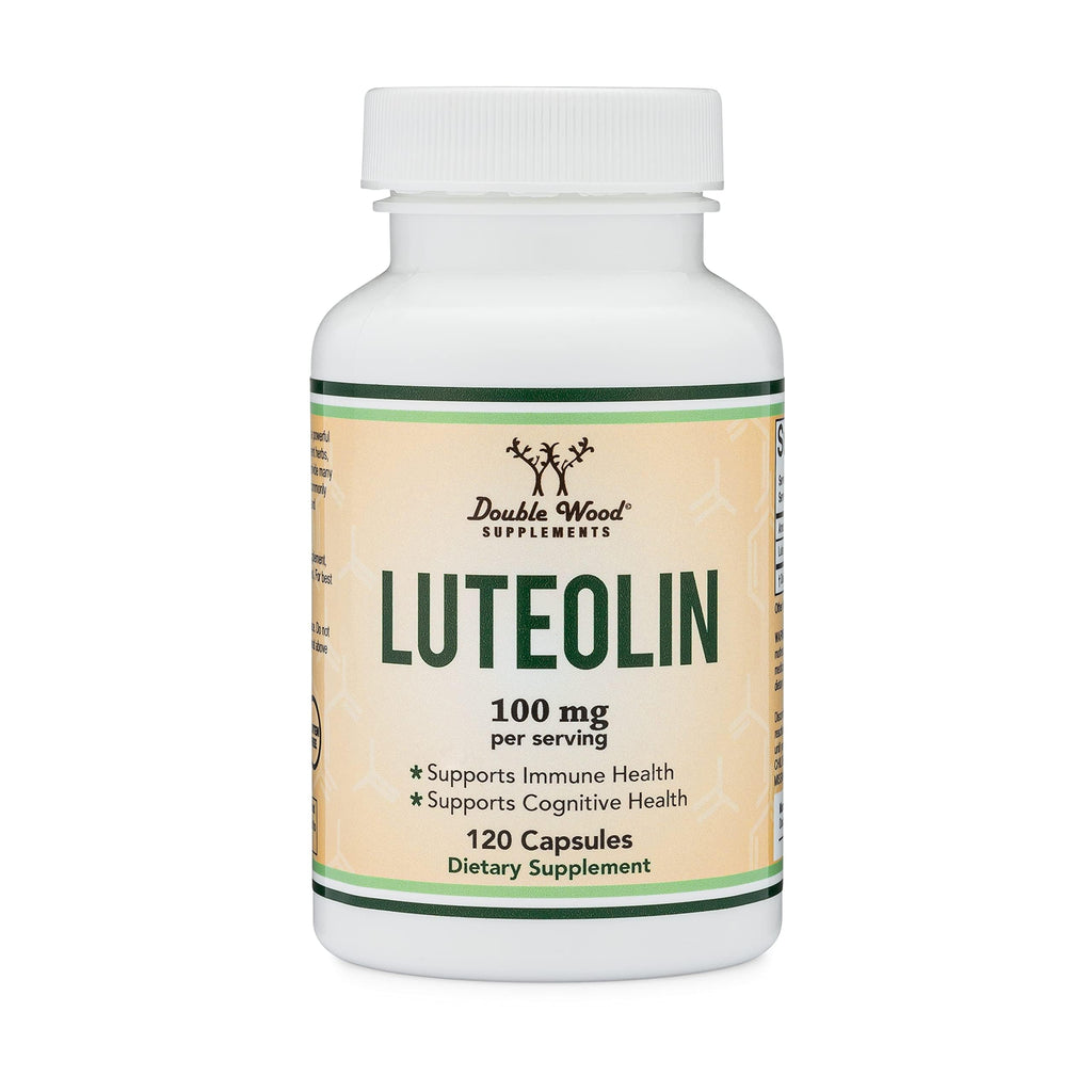 Double Wood Luteolin 100mg – 120 Capsules | Gluten Free, Neuroprotective Flavonoid for Brain & Cardiovascular Support