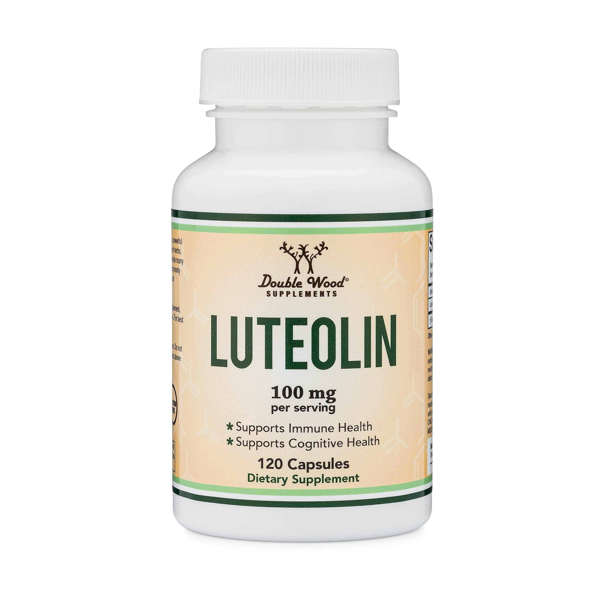 Double Wood Supplements Luteolin 100mg – 120 Capsules Gluten Free (Pack of 2)