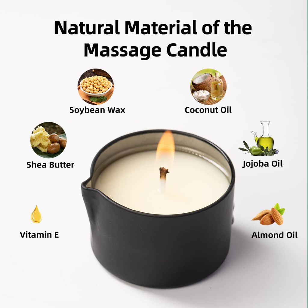 LUXMASA Soybean Oil Massage Candle – Jasmine Scent Aromatherapy 2.35 oz | Low-Temp, Natural, 4-in-1 Massage & Skin Care